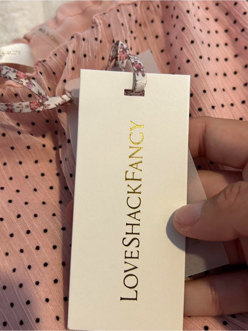 LoveShackFancy Blush Pink Polka Dot Ruffle Mini Skirt - Picture 3 of 4